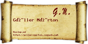 Göller Márton névjegykártya