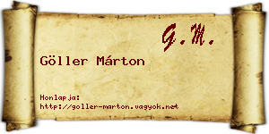 Göller Márton névjegykártya