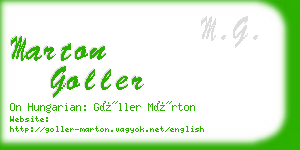 marton goller business card